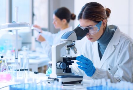 Young,Scientists,Conducting,Research,Investigations,In,A,Medical,Laboratory,,A